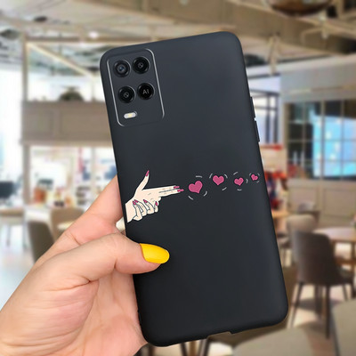 Cute Love Heart Cover for Oppo A54 Case CPH2239 Μαλακό προστατευτικό κέλυφος σιλικόνης για Oppo A54 5G CPH2195 OppoA54 A 54 Θήκες τηλεφώνου
