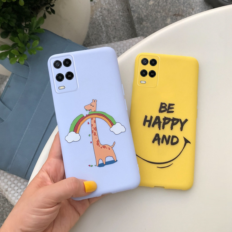 Cute Love Heart Cover for Oppo A54 Case CPH2239 Μαλακό προστατευτικό κέλυφος σιλικόνης για Oppo A54 5G CPH2195 OppoA54 A 54 Θήκες τηλεφώνου