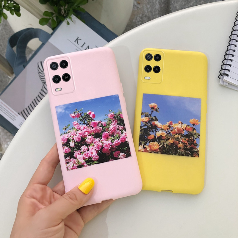 Cute Love Heart Cover for Oppo A54 Case CPH2239 Μαλακό προστατευτικό κέλυφος σιλικόνης για Oppo A54 5G CPH2195 OppoA54 A 54 Θήκες τηλεφώνου