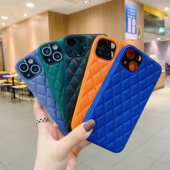 SoCouple 3D луксозен диамантен решетъчен калъф за телефон за iPhone 13 12 14 11 Pro Max X XR XS Max Кожен модел Калъф с мек заден капак