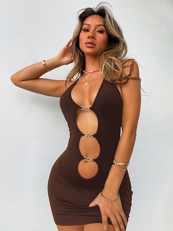 Εξώπλατο Halter One Piece Γυναικείο Μαγιό 2023 Sexy Hollow Out Beach Φόρεμα Monokini Γυναικείο μαγιό μονόχρωμο μπλε μαγιό Μπικίνι