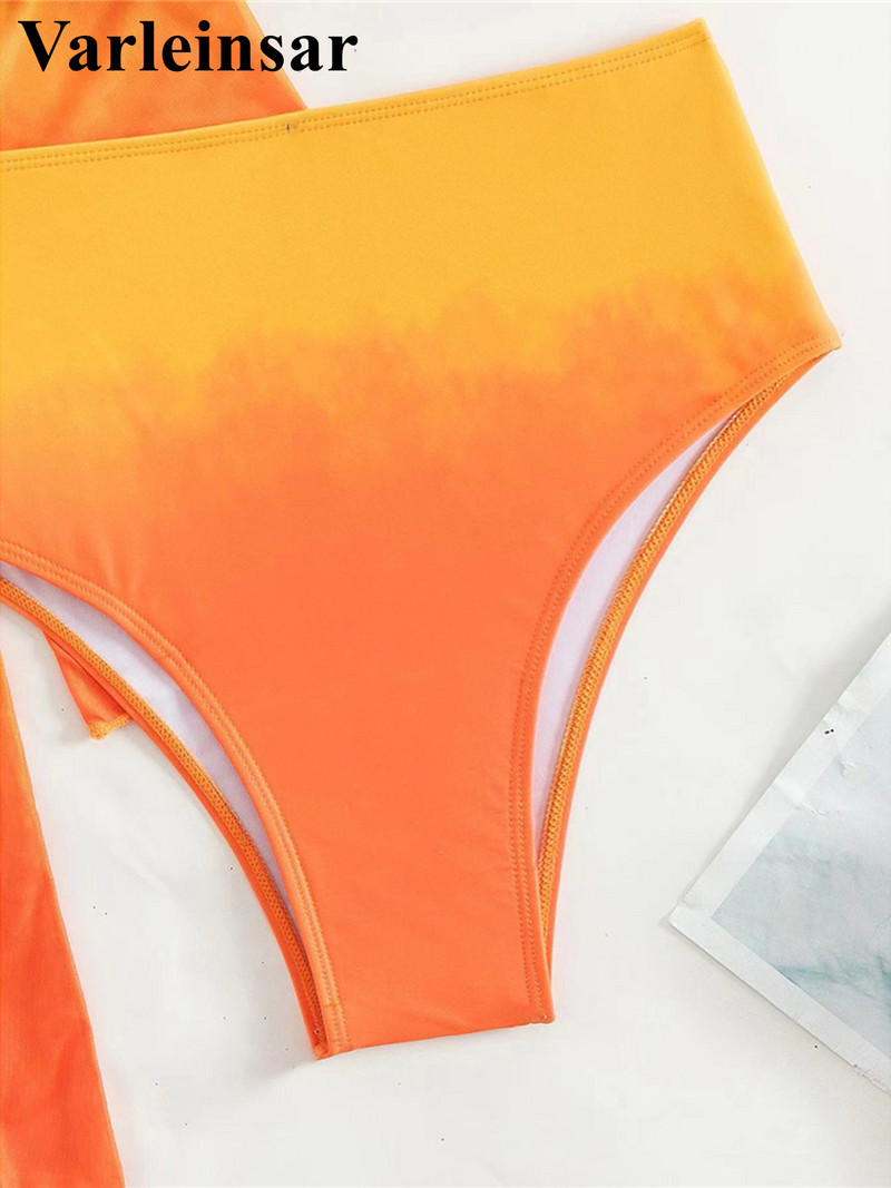 Nyakkendőfesték Cover Up Női fürdőruha magas derekú bikini női fürdőruha Háromrészes bikini szett fürdőruha Swim Lady V4324