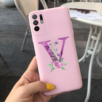 Сладко покритие с букви за калъф Oppo Reno 5 Lite Reno5 F Меки силиконови калъфи за телефони за Oppo Reno 5 F Reno5 Z Lite 5F 5Z 5Lite броня
