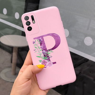 Сладко покритие с букви за калъф Oppo Reno 5 Lite Reno5 F Меки силиконови калъфи за телефони за Oppo Reno 5 F Reno5 Z Lite 5F 5Z 5Lite броня