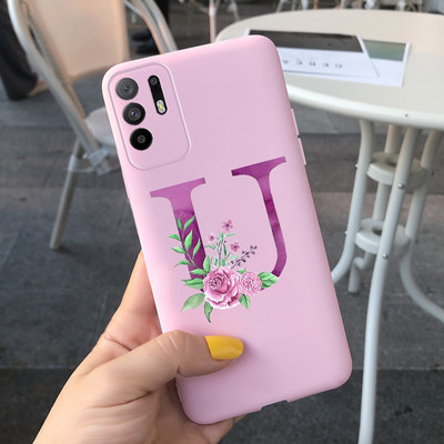 Сладко покритие с букви за калъф Oppo Reno 5 Lite Reno5 F Меки силиконови калъфи за телефони за Oppo Reno 5 F Reno5 Z Lite 5F 5Z 5Lite броня