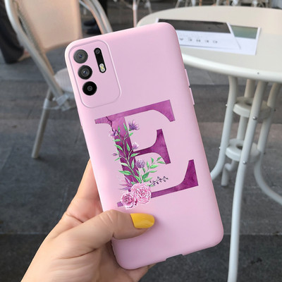 Сладко покритие с букви за калъф Oppo Reno 5 Lite Reno5 F Меки силиконови калъфи за телефони за Oppo Reno 5 F Reno5 Z Lite 5F 5Z 5Lite броня