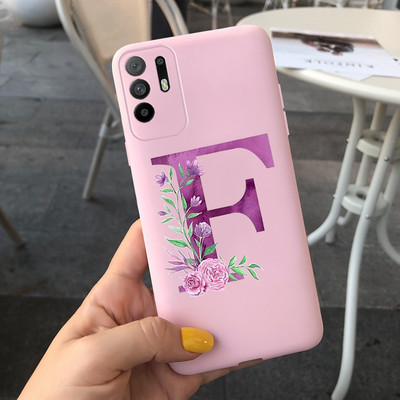 Сладко покритие с букви за калъф Oppo Reno 5 Lite Reno5 F Меки силиконови калъфи за телефони за Oppo Reno 5 F Reno5 Z Lite 5F 5Z 5Lite броня