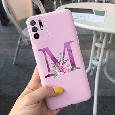 Сладко покритие с букви за калъф Oppo Reno 5 Lite Reno5 F Меки силиконови калъфи за телефони за Oppo Reno 5 F Reno5 Z Lite 5F 5Z 5Lite броня