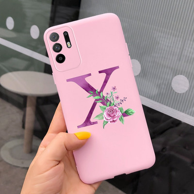 Сладко покритие с букви за калъф Oppo Reno 5 Lite Reno5 F Меки силиконови калъфи за телефони за Oppo Reno 5 F Reno5 Z Lite 5F 5Z 5Lite броня