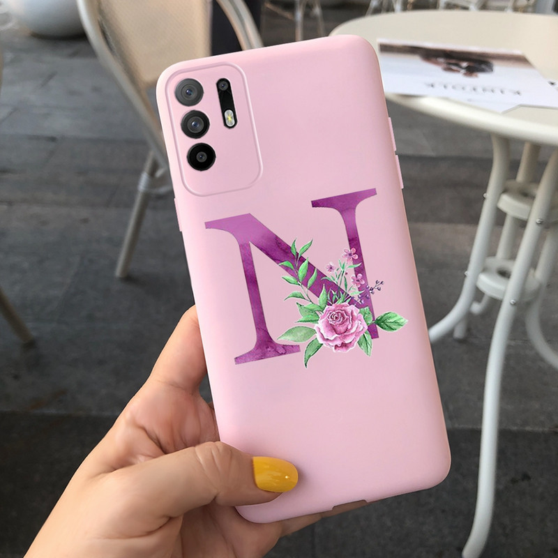 Сладко покритие с букви за калъф Oppo Reno 5 Lite Reno5 F Меки силиконови калъфи за телефони за Oppo Reno 5 F Reno5 Z Lite 5F 5Z 5Lite броня