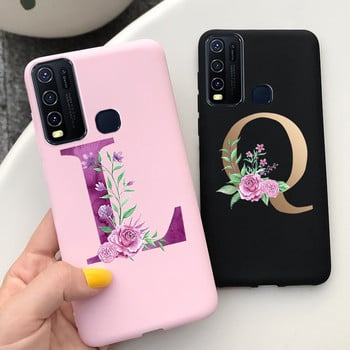 Για Vivo Y50 Θήκη 1935 Soft Silicone Cute Letters Κάλυμμα για Vivo Y30 1938 Θήκη Vivo Y550 Y30 Y 30 50 Θήκες τηλεφώνου Shcokproof Capa