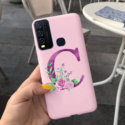 Για Vivo Y50 Θήκη 1935 Soft Silicone Cute Letters Κάλυμμα για Vivo Y30 1938 Θήκη Vivo Y550 Y30 Y 30 50 Θήκες τηλεφώνου Shcokproof Capa