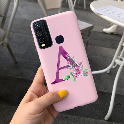 Για Vivo Y50 Θήκη 1935 Soft Silicone Cute Letters Κάλυμμα για Vivo Y30 1938 Θήκη Vivo Y550 Y30 Y 30 50 Θήκες τηλεφώνου Shcokproof Capa