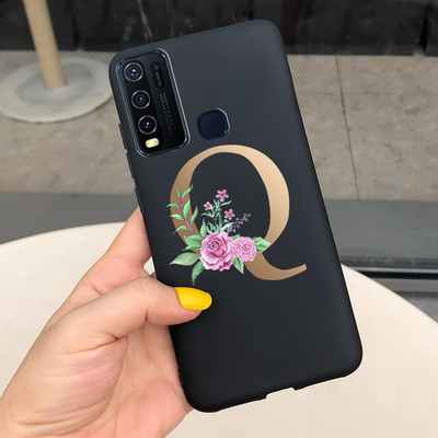 Για Vivo Y50 Θήκη 1935 Soft Silicone Cute Letters Κάλυμμα για Vivo Y30 1938 Θήκη Vivo Y550 Y30 Y 30 50 Θήκες τηλεφώνου Shcokproof Capa