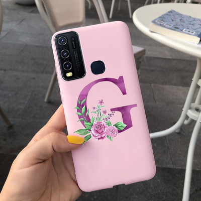 Για Vivo Y50 Θήκη 1935 Soft Silicone Cute Letters Κάλυμμα για Vivo Y30 1938 Θήκη Vivo Y550 Y30 Y 30 50 Θήκες τηλεφώνου Shcokproof Capa
