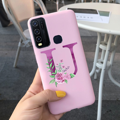 Για Vivo Y50 Θήκη 1935 Soft Silicone Cute Letters Κάλυμμα για Vivo Y30 1938 Θήκη Vivo Y550 Y30 Y 30 50 Θήκες τηλεφώνου Shcokproof Capa
