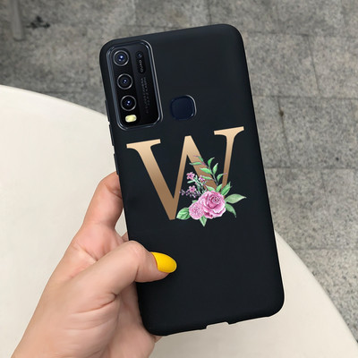 Για Vivo Y50 Θήκη 1935 Soft Silicone Cute Letters Κάλυμμα για Vivo Y30 1938 Θήκη Vivo Y550 Y30 Y 30 50 Θήκες τηλεφώνου Shcokproof Capa