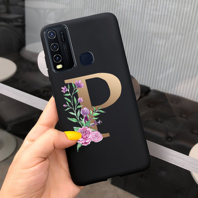 Για Vivo Y50 Θήκη 1935 Soft Silicone Cute Letters Κάλυμμα για Vivo Y30 1938 Θήκη Vivo Y550 Y30 Y 30 50 Θήκες τηλεφώνου Shcokproof Capa