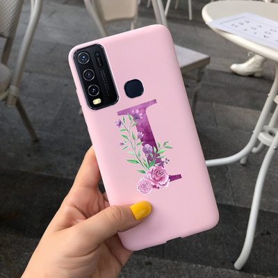 Για Vivo Y50 Θήκη 1935 Soft Silicone Cute Letters Κάλυμμα για Vivo Y30 1938 Θήκη Vivo Y550 Y30 Y 30 50 Θήκες τηλεφώνου Shcokproof Capa
