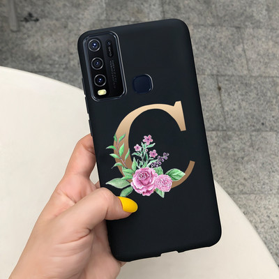Για Vivo Y50 Θήκη 1935 Soft Silicone Cute Letters Κάλυμμα για Vivo Y30 1938 Θήκη Vivo Y550 Y30 Y 30 50 Θήκες τηλεφώνου Shcokproof Capa