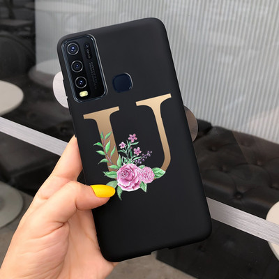 Για Vivo Y50 Θήκη 1935 Soft Silicone Cute Letters Κάλυμμα για Vivo Y30 1938 Θήκη Vivo Y550 Y30 Y 30 50 Θήκες τηλεφώνου Shcokproof Capa