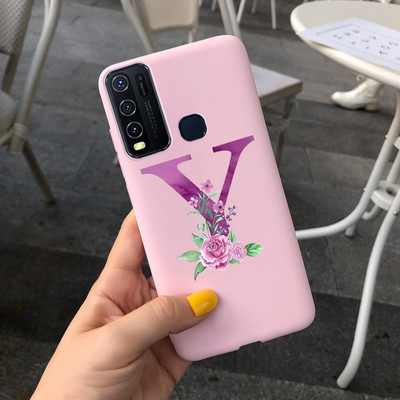 Για Vivo Y50 Θήκη 1935 Soft Silicone Cute Letters Κάλυμμα για Vivo Y30 1938 Θήκη Vivo Y550 Y30 Y 30 50 Θήκες τηλεφώνου Shcokproof Capa
