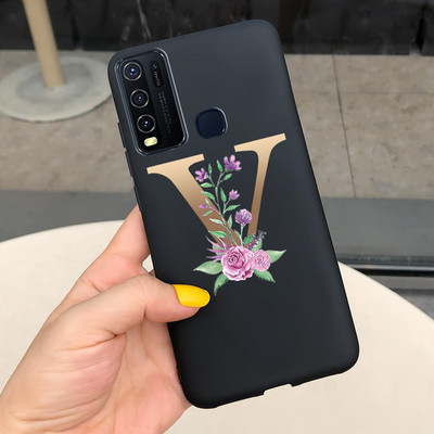 Για Vivo Y50 Θήκη 1935 Soft Silicone Cute Letters Κάλυμμα για Vivo Y30 1938 Θήκη Vivo Y550 Y30 Y 30 50 Θήκες τηλεφώνου Shcokproof Capa