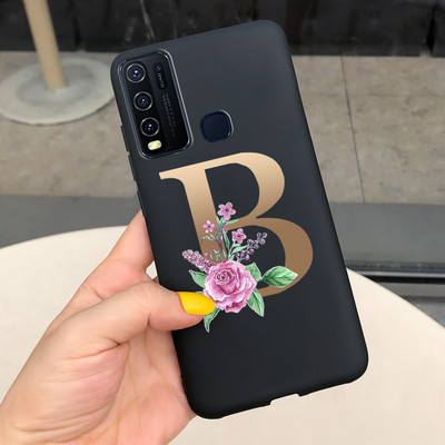 Για Vivo Y50 Θήκη 1935 Soft Silicone Cute Letters Κάλυμμα για Vivo Y30 1938 Θήκη Vivo Y550 Y30 Y 30 50 Θήκες τηλεφώνου Shcokproof Capa