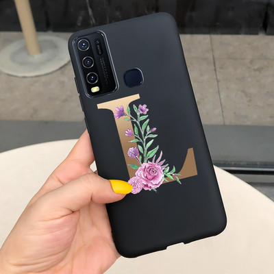 Για Vivo Y50 Θήκη 1935 Soft Silicone Cute Letters Κάλυμμα για Vivo Y30 1938 Θήκη Vivo Y550 Y30 Y 30 50 Θήκες τηλεφώνου Shcokproof Capa