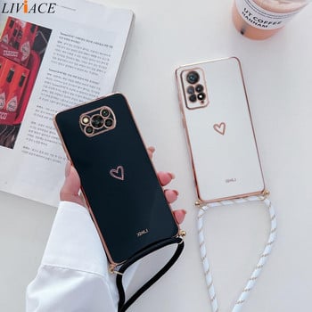 Θήκη τηλεφώνου Poco X4 Pro Love Heart Crossbody με κορδόνι με λουράκι για τηλέφωνο Xiaomi Mi Poco X3 Nfc Pro M4 Pro 4G 5G M3 F3 C40