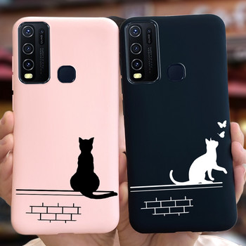 Για Vivo Y50 Case 1935 Cute Couple Cat Θήκες τηλεφώνου σιλικόνης για Vivo Y30 1938 Vivo Y50 Y 30 50 Πίσω κάλυμμα Αντικραδασμικός προφυλακτήρας