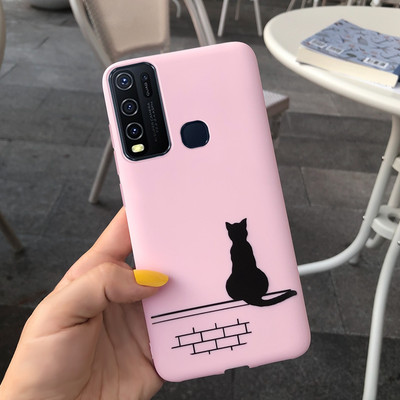 Για Vivo Y50 Case 1935 Cute Couple Cat Θήκες τηλεφώνου σιλικόνης για Vivo Y30 1938 Vivo Y50 Y 30 50 Πίσω κάλυμμα Αντικραδασμικός προφυλακτήρας
