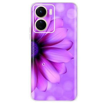 Για Vivo Y16 Case Cute Cat Colorful Flowers Βαμμένο κάλυμμα 6,51\'\' Μαλακή θήκη τηλεφώνου σιλικόνης για Vivo Y16 Y 16 VivoY16 Coque Bumper