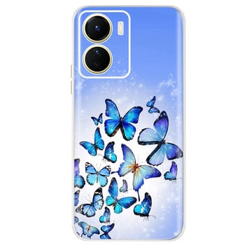 Για Vivo Y16 Case Cute Cat Colorful Flowers Βαμμένο κάλυμμα 6,51\'\' Μαλακή θήκη τηλεφώνου σιλικόνης για Vivo Y16 Y 16 VivoY16 Coque Bumper