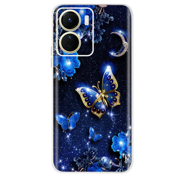 Για Vivo Y16 Case Cute Cat Colorful Flowers Βαμμένο κάλυμμα 6,51\'\' Μαλακή θήκη τηλεφώνου σιλικόνης για Vivo Y16 Y 16 VivoY16 Coque Bumper