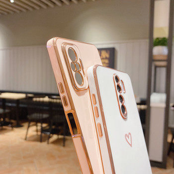 Силиконов калъф за телефон с квадратно покритие Love Heart за Xiaomi Redmi Note 10 Pro Max 4G 5G 10s RedmiNote10 Note10Pro Redmi10 10C Cover