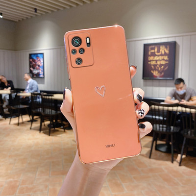 Силиконов калъф за телефон с квадратно покритие Love Heart за Xiaomi Redmi Note 10 Pro Max 4G 5G 10s RedmiNote10 Note10Pro Redmi10 10C Cover