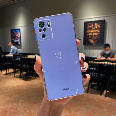 Силиконов калъф за телефон с квадратно покритие Love Heart за Xiaomi Redmi Note 10 Pro Max 4G 5G 10s RedmiNote10 Note10Pro Redmi10 10C Cover