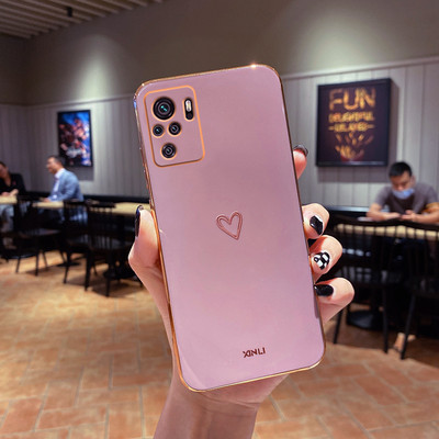 Силиконов калъф за телефон с квадратно покритие Love Heart за Xiaomi Redmi Note 10 Pro Max 4G 5G 10s RedmiNote10 Note10Pro Redmi10 10C Cover