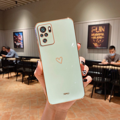 Силиконов калъф за телефон с квадратно покритие Love Heart за Xiaomi Redmi Note 10 Pro Max 4G 5G 10s RedmiNote10 Note10Pro Redmi10 10C Cover