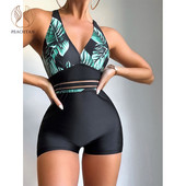 Peachtan Print egyrészes női fürdőruha Push up fürdőruha Sport fürdőruha conjunto biquinis feminino trajes de baño mujer 2022