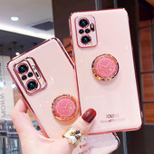 Луксозен калъф за държач за пръстен, силиконова стойка за телефон за Xiaomi Redmi Note 10 Pro Max Note10 10s 10pro Redmi10 Меко покритие