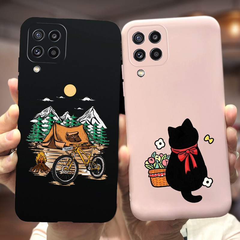 За Samsung M32 Case M325F Стилен мек силиконов заден капак За Samsung M12 M32 Cases Galaxy M32 M 32 12 Cover TPU Fundas Bumper