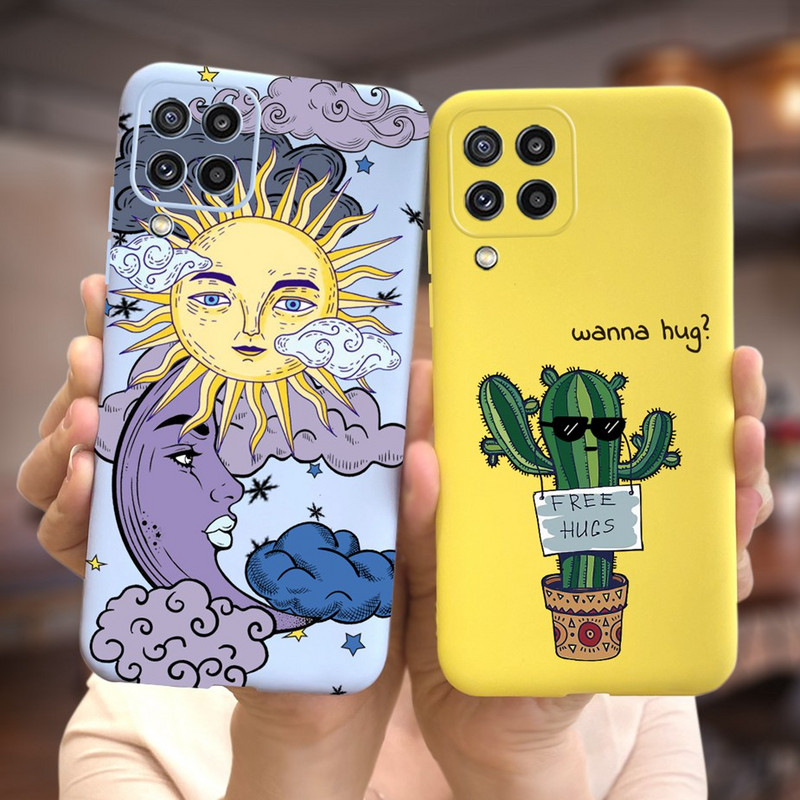 За Samsung M32 Case M325F Стилен мек силиконов заден капак За Samsung M12 M32 Cases Galaxy M32 M 32 12 Cover TPU Fundas Bumper