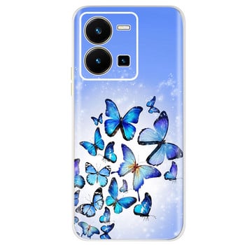 Για Vivo Y35 Case 2022 Cute Cat Butterfly Θήκη τηλεφώνου από μαλακή σιλικόνη για Vivo Y35 Y 35 VivoY35 Πίσω κάλυμμα 6,58\'\' TPU Fundas Bumper