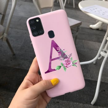 Για Samsung Galaxy A21s Case Fashion Letters Μαλακό κάλυμμα τηλεφώνου για Samsung A21s A217F 6,5\'\' Πλήρες κάλυμμα SM-A217F A 21 s