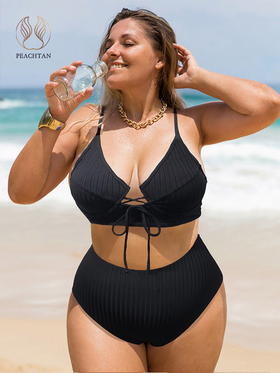 Puni rebrasti bikini velike veličine 2023 ženski seksi ženski kupaći kostim visokog struka Ženski kupaći kostim push up ženski mikro bikini oversized 3XL