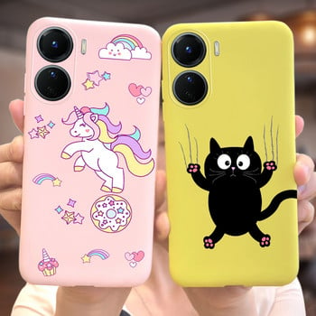 Untuk Vivo Y16 4G Casing Lucu Alien Panda Penutup Kartun Casing Ponsel Silikon Lunak untuk Vivo Y16 Y 16 V2204 V2214 Penutup Belakang Coque Capa