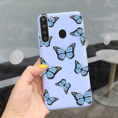 Красиви цветя за калъф за Samsung Galaxy A21 Sm-A215U Меки силиконови сладки модни калъфи за телефони за Samsung A21 Galaxy A 21 броня