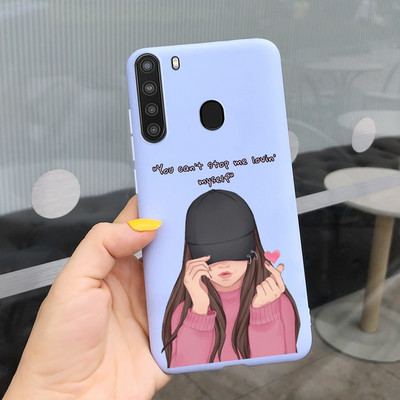 Красиви цветя за калъф за Samsung Galaxy A21 Sm-A215U Меки силиконови сладки модни калъфи за телефони за Samsung A21 Galaxy A 21 броня